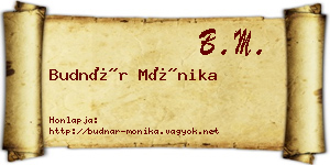 Budnár Mónika névjegykártya